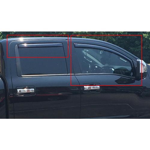 in-Channel Style Smoke Window Sun Rain Visors Vent Guard Shade Compatible with Nissan Titan Crew Cab 2004-2015