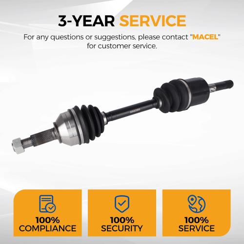 PAROD 666285 AWD CV Axle Assembly Fit for 2008-2013 Nissan Rogue, 2014-2015 Rogue Select - Front Left Drive Side