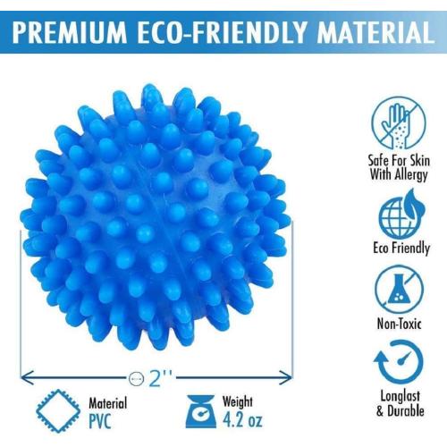 Laundry Dryer Balls - 4 Pack Reusable Fabric Softener Alternative (Blue)