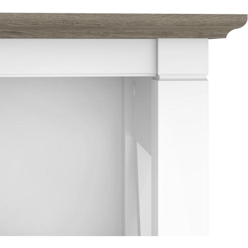 Bush Furniture Tall 5 Shelf Bookcase for Living Room or Home Office, Large Bookshelf, Modern Farmhouse Style, Key West Collection, Pure White and Shiplap Gray