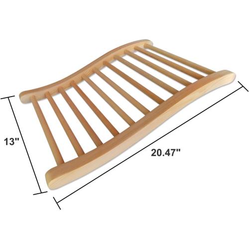 Sauna Backrest Ergonomic S-Shape Support Backrest, Canadian Hemlock Wood Sauna Accessories for Barrel and Infrared Sauna, Pack of 1, Small, 13 W*20.47 H