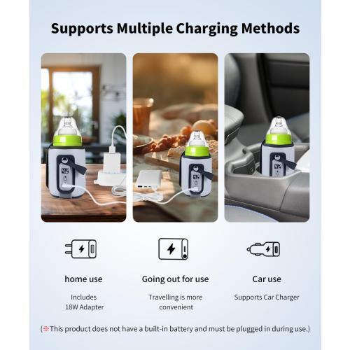 Bottle Warmer, Baby Milk Warmer with 5-Speed Temperature Control, Stable Constant Warming with LED Display, Requires Power Source, USB Powered with 18W Adapter, Suitable for Home and Travel