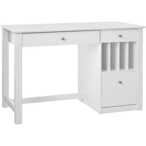 Walker Edison Modern Wood Computer Writing Desk Storage File Drawer Office Home Office Workstation Small, 48 Inch, White