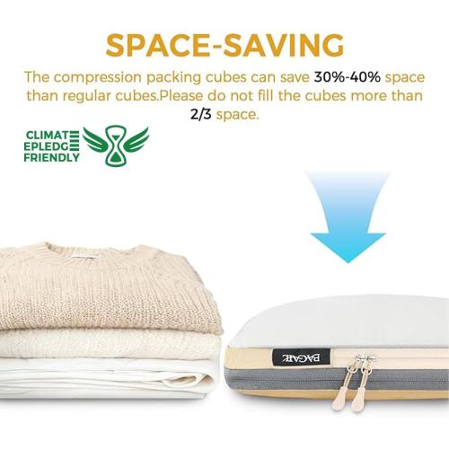BAGAIL 6 Set Ultralight Compression Packing Cubes Packing Organizer for Travel Accessories Luggage Suitcase Backpack