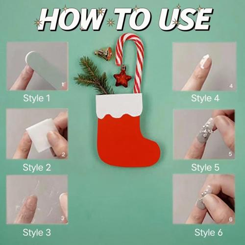 24 Pcs Christmas Press on Nails Long Fake Nails Coffin False Nails with Candy Design Glitter French Tip Nails Press ons Acrylic Artificial Nail Winter Xmas Glue on Nail for Women Girls