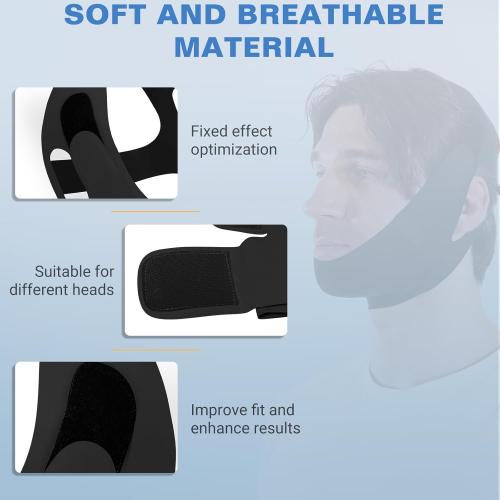 NOIKO Anti Snoring Chin Strap Adjustable, High Elasticity Traceless Chin Strap for Sleeping, Effective Anti Snoring Device, Snore Stopper Breathable and Durable for Adult