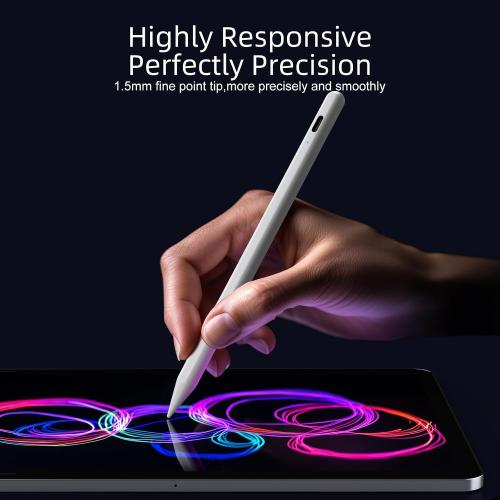 Jamjake Stylus Pen for iPad 6-11th Gen 2X Fast Charge, Palm Rejection-White | Tilt Sensitivity, USB-C Charge, Compatible with 2018-2026 Apple Pencil iPad Pro 11/12.9/13, Air 3/4/5/M2/M3/M4, mini 5/6/7