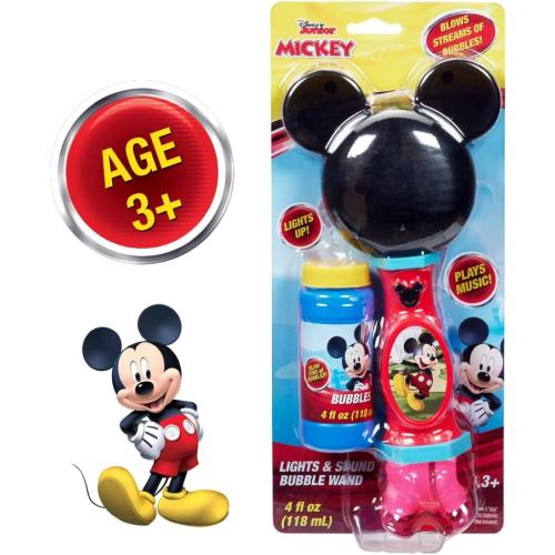 Little Kids Disney Mickey Mouse Light and Sound Musical Bubble Wand, Includes Bubble Solution, Multi (20511)