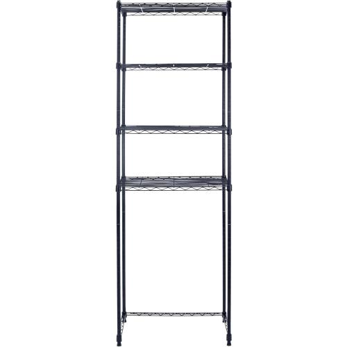 4 Tier Mini Fridge Shelf Adjustable Height Storage Shelf Metal Storage Rack Mini Fridge and Microwave Stand for Dorm, Kitchen, Office, Black