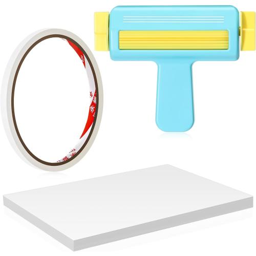 Paper Crimper, Double Sided Tape, Glossy Thin Inkjet Paper 100 Sheets, Glossy Photo Paper 8.25 x 11.6 Inches for Chip Bags Crafting for Inkjet Printer, Dye Ink 115gsm(Blue)