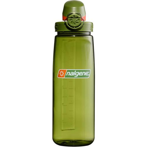 Nalgene 24 oz On The Fly Lock-Top Water Bottle, Juniper w/Juniper Orange | Easy Chug Cap with Locking Lid, Cup Holder Size, BPA-Free, Durable & Leak Proof, Slim Travel Bottle for School & Sports