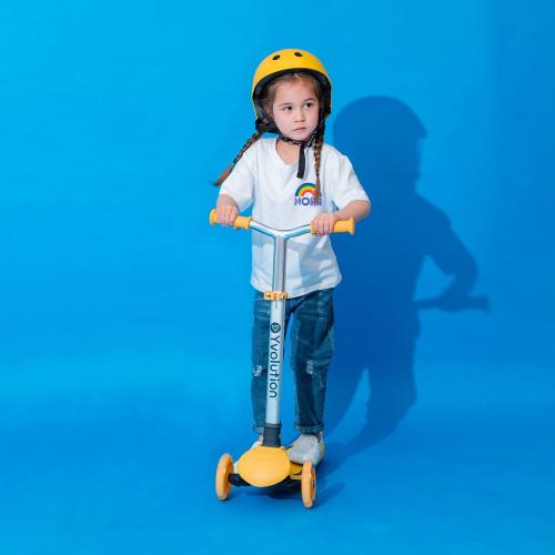 Yvolution Y Glider Air Scooter for Kids, 3 Wheel Scooter for Toddlers 4 Adjustable Height Glider with Kick Scooters, Lean to Steer with LED Flashing Light for Children Ages 3  Years Old