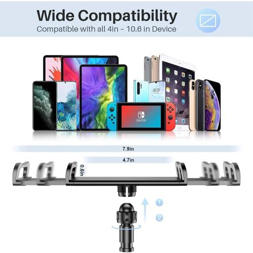 Gooseneck Tablet Holder Cell Phone Holder, Universal 360° Flexible Tablet Stand, Lazy Arm Holder Clamp Mount Bracket Bed for iPad Mini/Air, Samsung Galaxy Tab and 4.7-11 Devices(Black)