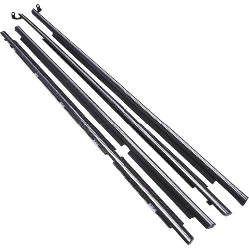 4Pcs Car Door Moulding Trim Weatherstrip Window Seal Compatible with Corolla AE110 1995–2002 Replaces# 75710-02050, 75720-02050, 75730-02040, 75740-02040