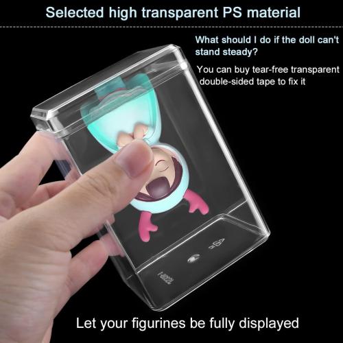 12 Pack Display Case, Free Standing Clear Cabinet Showcase for Mini Pop Figures, Collectibles, Gemstones & Mini Toys, Secure Stackable Design