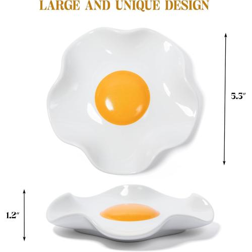 Fried Egg Ceramic Spoon Rest for stove top and kitchen counter | Large and Dishwasher-Safe Sponge holder | Home & kitchen decor | Kitchen Gifts for women | House warming gifts new home