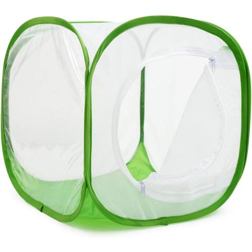 Insect and Butterfly Habitat Cage Terrarium Pop-up 12 X 12 X 12 Inches, Polyester Bottom for Easier Clean