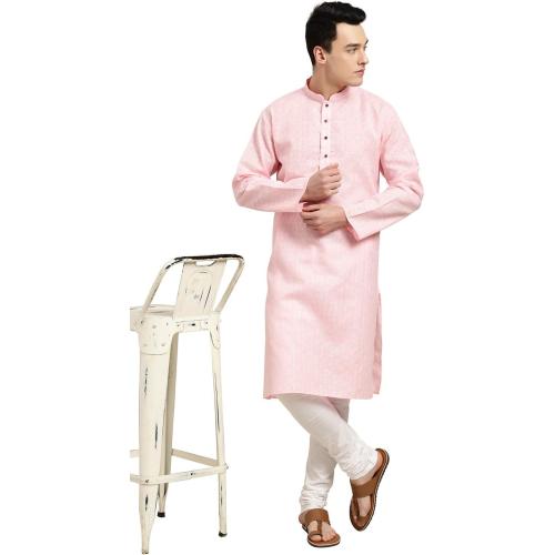 Sojanya Medium (Since 1958 Men'S Cotton Linen Checked Only Long Kurta