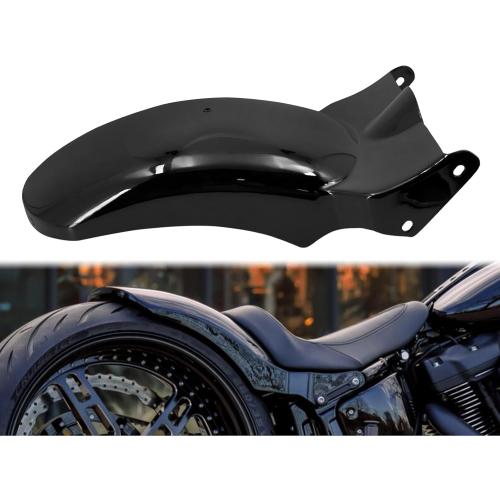 Rear Fender with LED Light Turn Signals Running Brake Light Kit Compatible with Harley Softail Fat boy FLFB Breakout 2018-2025 (Gloss Black)