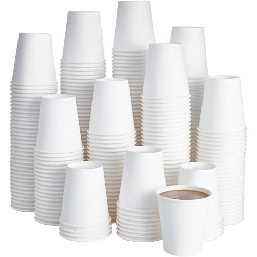 LITOPAK 270 Pack 10 oz Disposable Paper Coffee Cup, Drinking Cups for Water, White Paper Hot Coffee Cups, Suitable for Party, Picnic, Travel, and Events