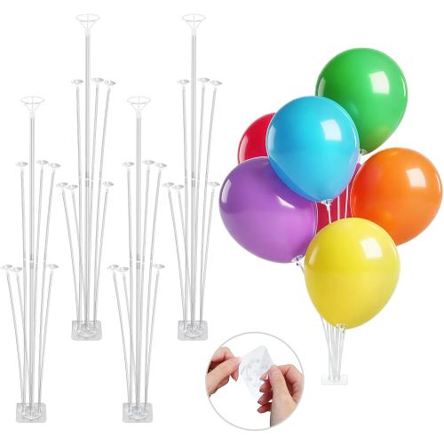 LOLStar Balloon Stand Kit, 4 Pack Table & Floor Balloon Arch Stands with Adhesive Base, Sticks & Archer Holder Easy DIY Assembly. Ideal for Party Decorations Indoor, Outdoor, Table, Floor Party Decor