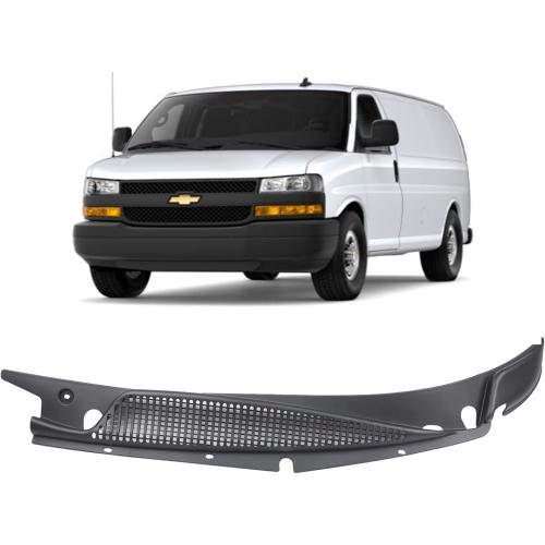 MUCO Front Windshield Cowl Cover Panel 25826329 Left Driver Side Compatible with Chevy Express/GMC Savana 1500 2500 3500 Van 1996-2006 2007 2008 2009 2010 2011 2012-2020 Gloss Black