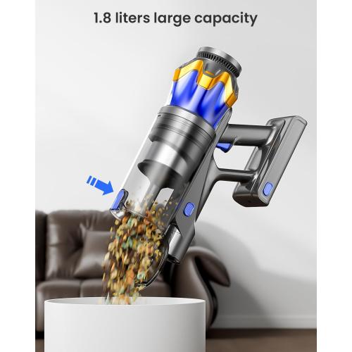 Cordless Vacuum Cleaner, Upgraded 650W 55KPA 70Mins Cordless Stick Vacuum Cleaner with Self-Standing and Touch Screen, Anti-tangle Wireless Vacumm, Vacuum Cleaners for Home/Pet Hair/Carpets/Floors
