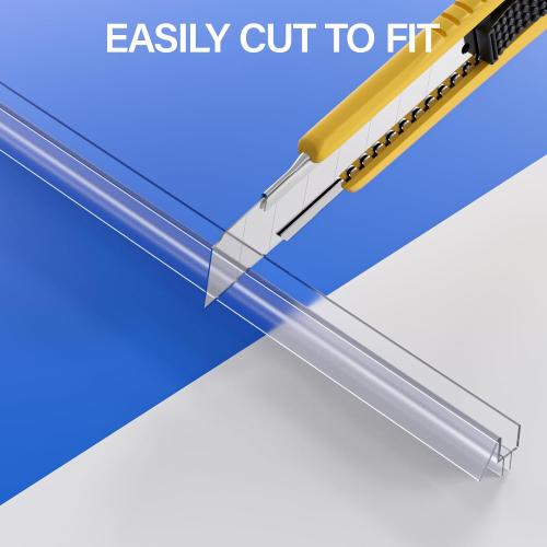 Yecaye 3 Pack 3/8 x 39 Shower Door Bottom Seal,Shower Door Sweep,Frameless Glass Seal Strip,Stop Leaks and Create a Water Barrier, Water Guard 10MM