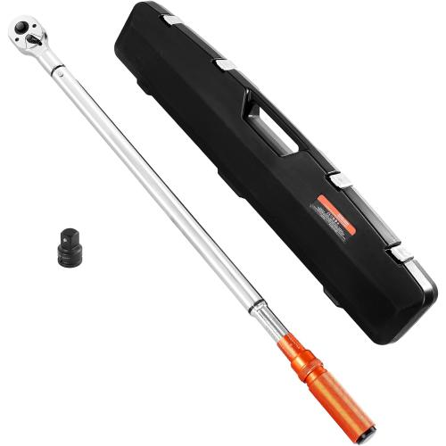 VEVOR 3/4 Inch Drive Torque Wrench 100-600fFT.LB/136-814Nm, 1 Inch Adapter, Split Beam, 48'' Length, less effort for Off-road Equipment,Truck,Motor Homes & Drilling Platform