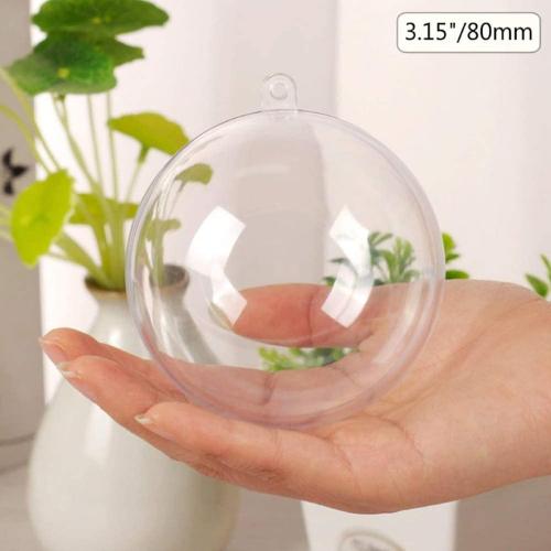12 Pack Clear Plastic Fillable Ornament Ball 3.15''/80mm for Christmas,Holiday, Wedding,Party,Home Decor