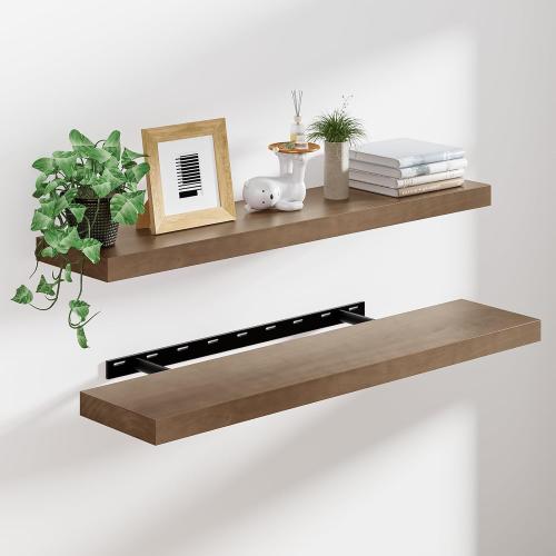 Size  36 inch 2 pack  Floating Shelves for Wall,2 Packs Natural Pine Solid Wood Bathroom Shelf Over Toilet Decor and Storage 8 inches Deep for Kitchen Bedroom Office & Living Room Display Wall Decor