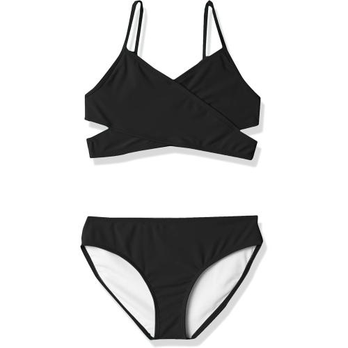 Size 12....Kanu Surf Girls Coral Reef Beach Sport Wrap Around Bikini 2-Piece Swimsuit