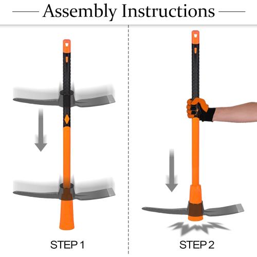 Pick Axe for Digging, Heavy Duty Pickaxe with Shock Absorbing Handle, 36 Inches ( handle is missing)