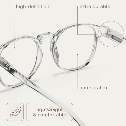 IBOANN Chic & Comfy Blue Light Glasses for Women - 3-Pack Round Frames, Screen-Ready Style with UV Protection Coating