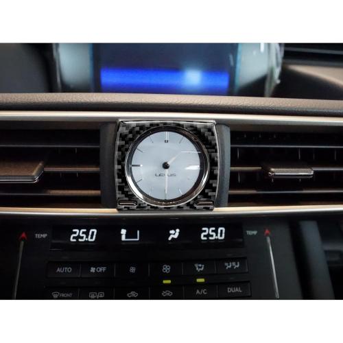 YAMUDA Compatible with Car Clock Frame Cover Sticker Carbon Fiber Interior Accessory for Lexus is 2013 2014 2015 2016 2017 2018 2019（1PCS, Black