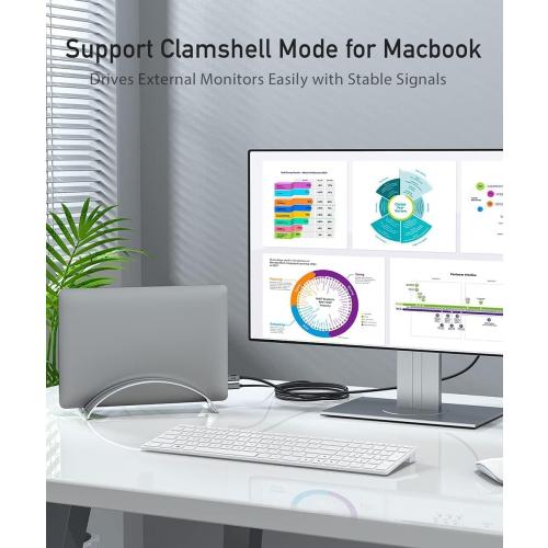 uni USB C to DisplayPort Cable for Home Office (4K@60Hz, 2K@165Hz), Sturdy Aluminum USB Type-C to DisplayPort Cable [Thunderbolt 3/4 Compatible] for MacBook Pro/Air, iPhone 15 Pro/Max, XPS, Surface