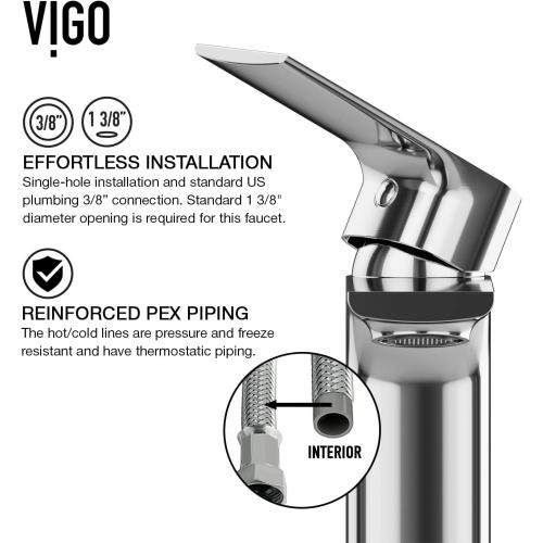 VIGO Davidson 6'' H Single Handle Single-Hole Bathroom Faucet in Chrome-VG01043CH