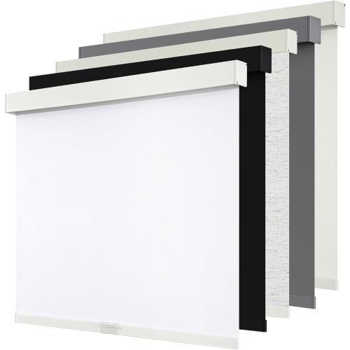 Cordless Blackout Roller Shades Blinds for Windows Free-Stop,Pull Down Room Darkening with Valance,Thermal Insulated Woven Fabric Window Door Blinds for Home,Office,White 49 W x 72 L