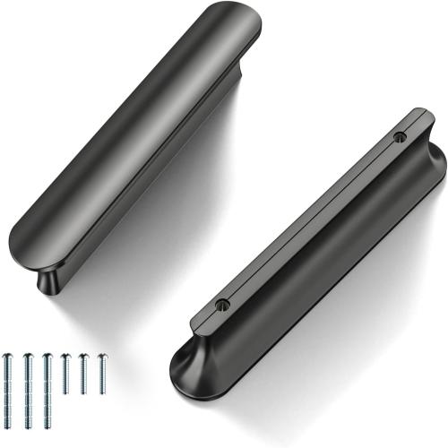 Cobbe Elite 10 Pack Elegant Matte Black Cabinet Pulls, 3 Inch Hole Center, Handles for Kitchen Bathroom Cabinets and Drawers