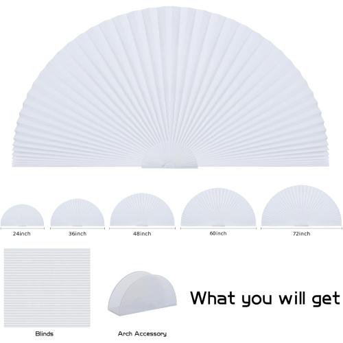 Arch Window Shade Half Moon Circle Light Filtering No Drill Pleated Blinds