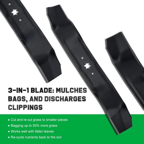 Grasscool 942-0610A Mulching Blades for Bolens Cub Cadet Troy Bilt Huskee LT3800 MTD Murray 38 inch Deck Lawn Mower Replace for 742-0610 742-0610A 942-0610 (2 Pack)