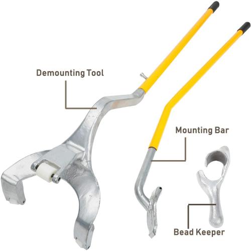 BLACKHORSE-RACING 22.5 to 24.5 Tire Changer Mount Demount Removal Tool Tubeless Truck Extra Bead Keeper Yellow