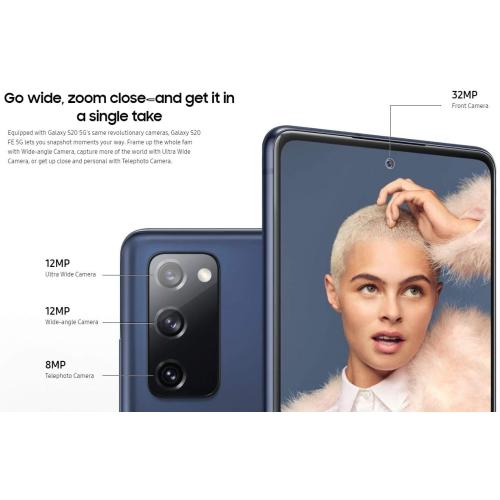 Samsung Galaxy S20 FE 5G, 128GB   6GB RAM, Cloud Navy - Unlocked