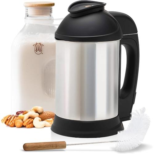 Almond Cow Nut Milk Maker Essentials Bundle - Includes Plant-Based Milk Maker, 60 fl oz Glass Pitcher with Lid & Spout, and 13” Cleaning Brush - DIY Nut Milk, Perfect Accessories for Homemade Nut Milk