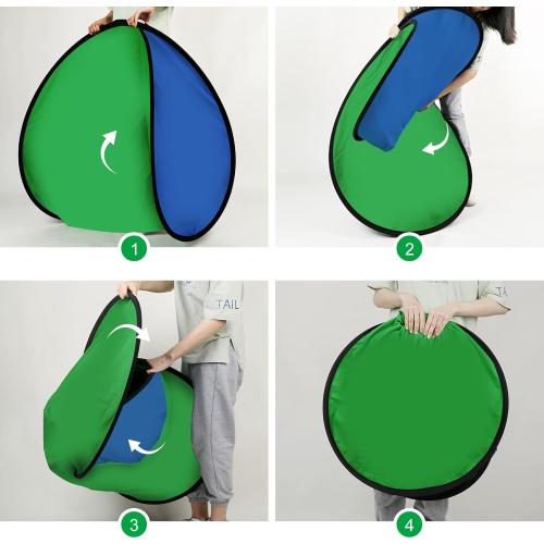 Green Screen Portable,Heorryn 5x6.5ft Green Blue Screen Chair Backdrop Kit Background Double Sided Pop Up Chroma Key for Photography,Live Streaming Gaming Zoom Video Chats Parties and Meeting