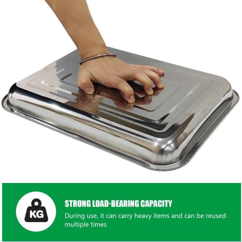 Stainless Steel Plant Trays, 20 Pack Multi-Purpose Tray for Indoor Outdoor Plants, Seed Starting Tray for Potted Plants(11.6 inch×15.2 inch, 1.45 Height, 5-Pack)