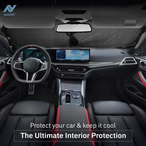 Autovir Windshield Sun Shade, Foldable Car Window Shades, 280T Visor Shade