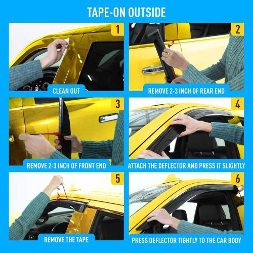 Extra Durable Window Deflectors Tape-On Window Visors Rain Guards Fit for Chevrolet (Chevy) Silverado 1500 2019-2026 Crew Cab, Sun Visors, Wind Vent for Shades, Exterior Car Accessories - 4pcs. AG0798