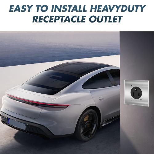 50 Amp 250V NEMA 6-50R Power Outlet, Heavy-Duty 50A Receptacle, for Welders, Plasma Cutters, Electric Ranges, Dryers, and More UL Listed micmi (NEMA 6-50R w/Square wallplate)