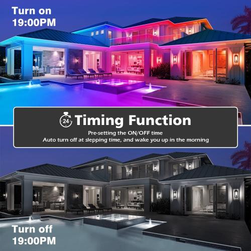 FBZ 100Ft Outdoor Waterproof LED Strip Lights,Music Sync RGB IP65 Led Lights with App Control and Remote,Color Changing Waterproof Led Rope Lights for Outdoor,Balcony,Roof,Garden,Stairs Party